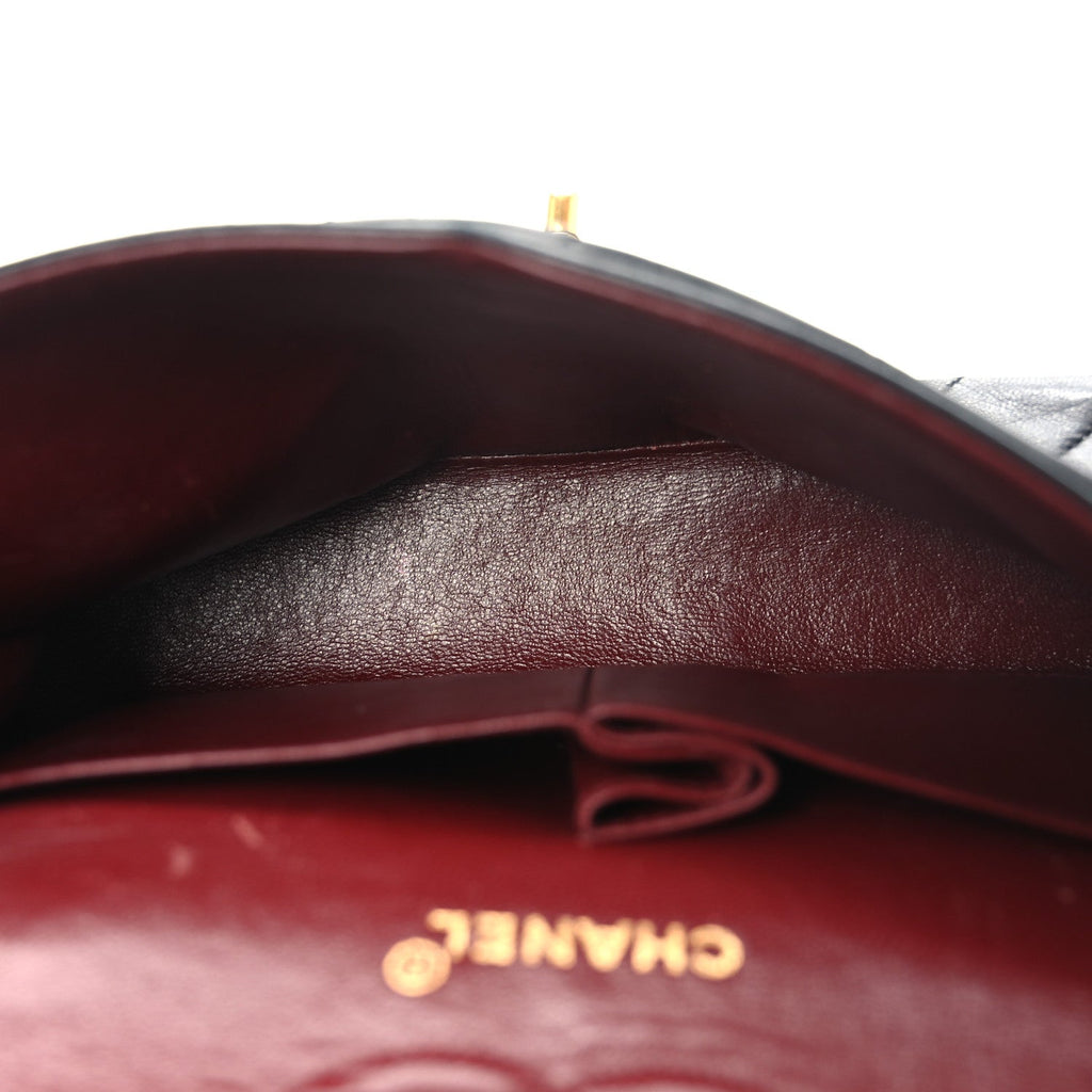 Lambskin Quilted Small Double Flap Black
