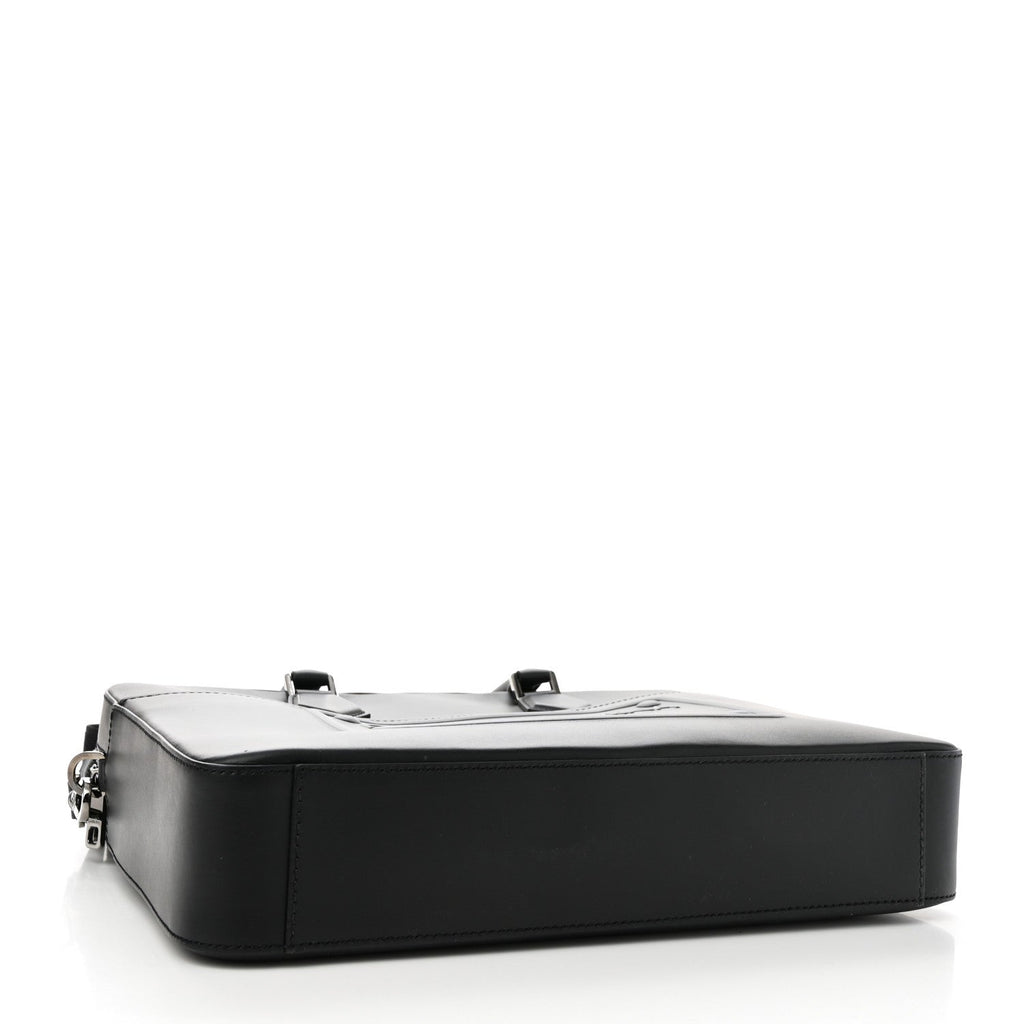 Calfskin Embossed Briefcase Black