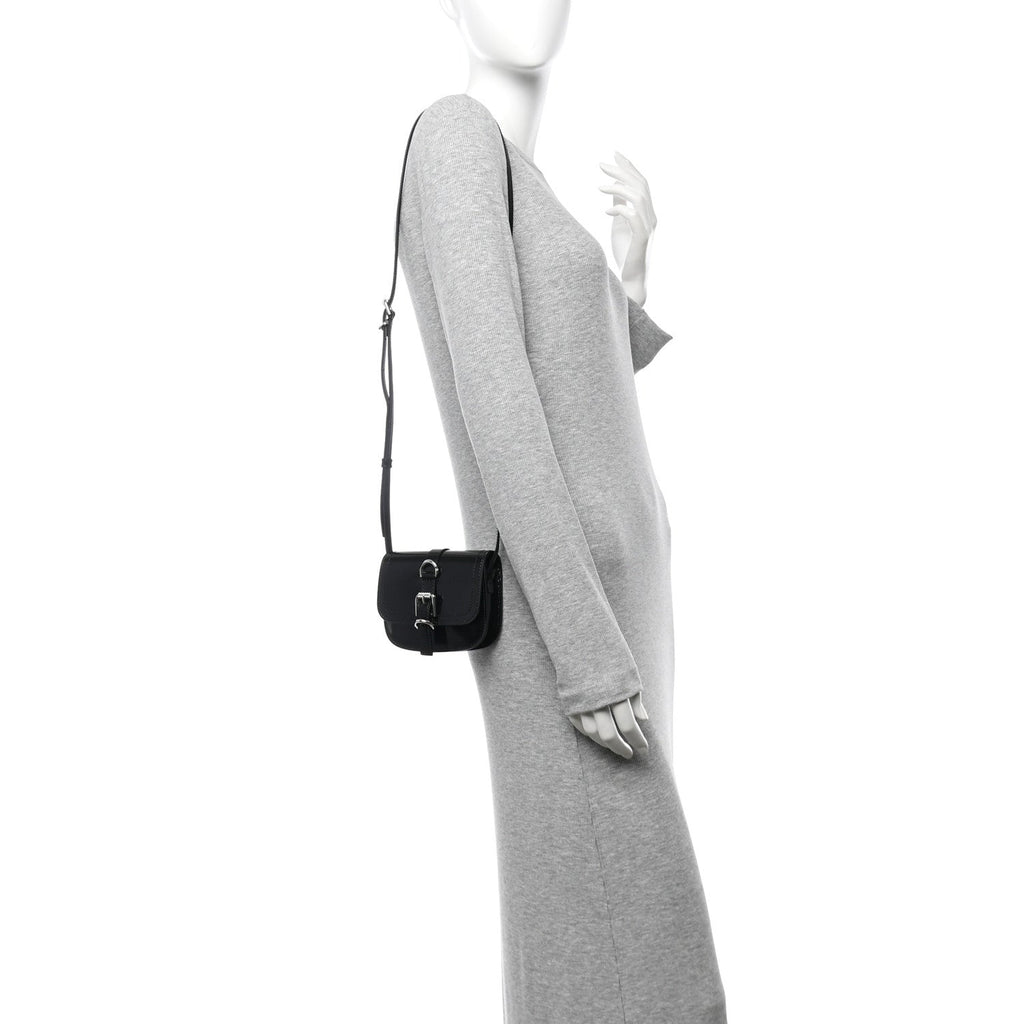 Shiny Calfskin Voyou Neck Crossbody Bag Black