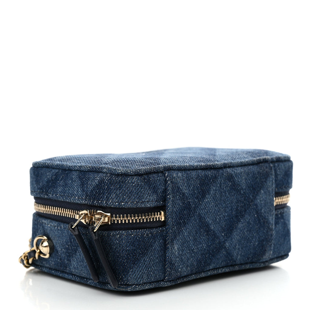 Printed Denim CC Camera Case Blue