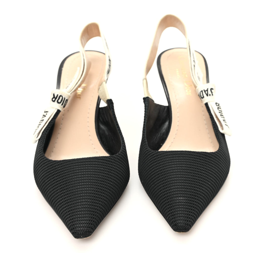 Technical Canvas Ribbon J Adior Slingback 65mm Pumps 36.5 Black