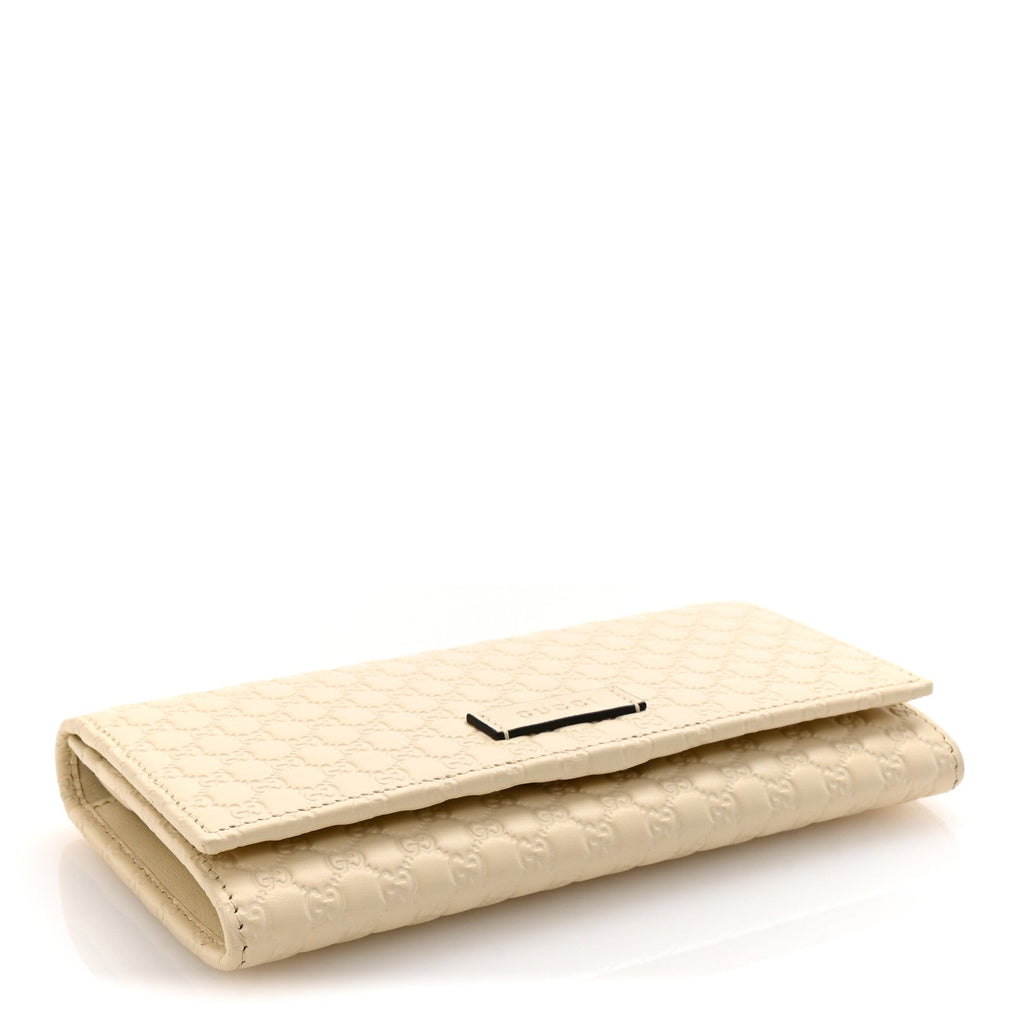 Soft Microguccissima Continental Wallet White