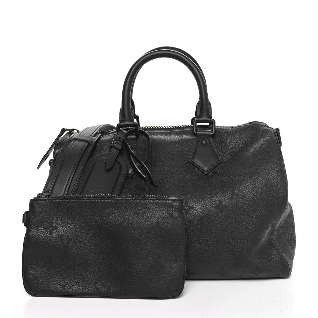 Calfskin Monogram Speedy P9 Bandouliere 30 Ultra Black