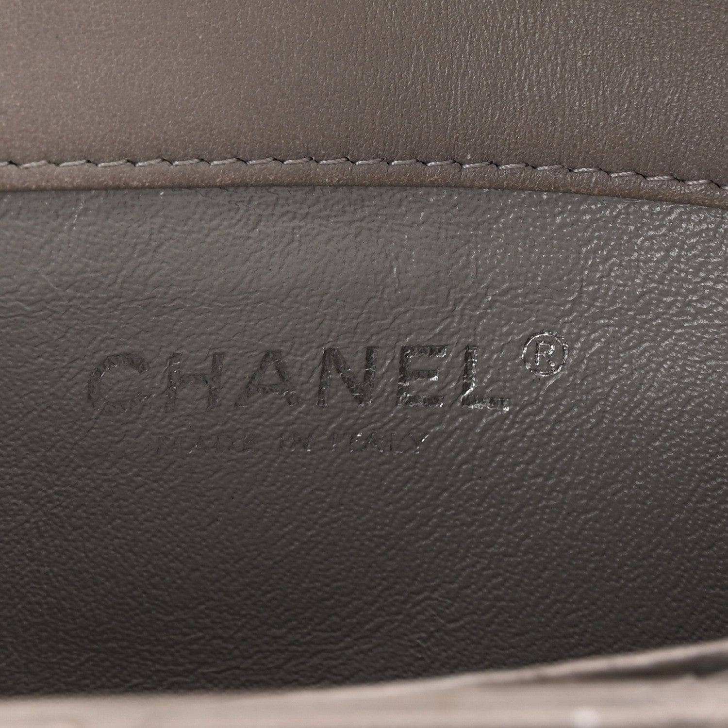Lambskin Quilted Extra Mini Rectangular Flap Grey