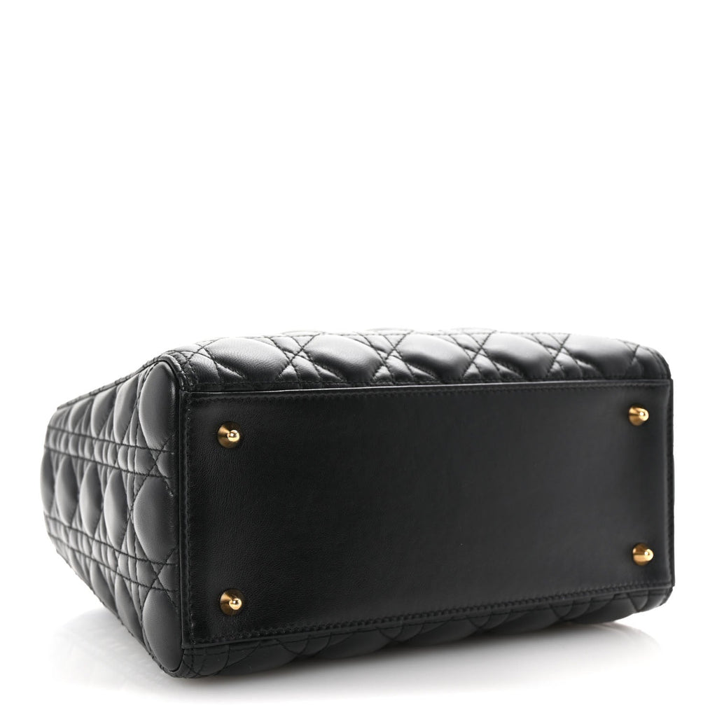 Lambskin Cannage Medium Lady Dior Black