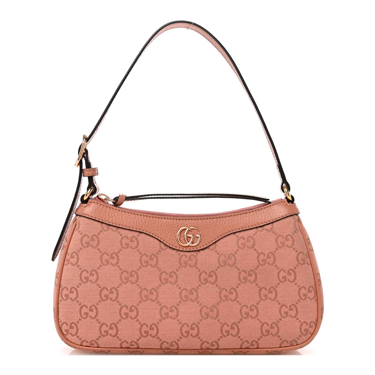 Monogram Textured Dollar Calfskin Small Ophidia Hobo Cloche Rose Pink