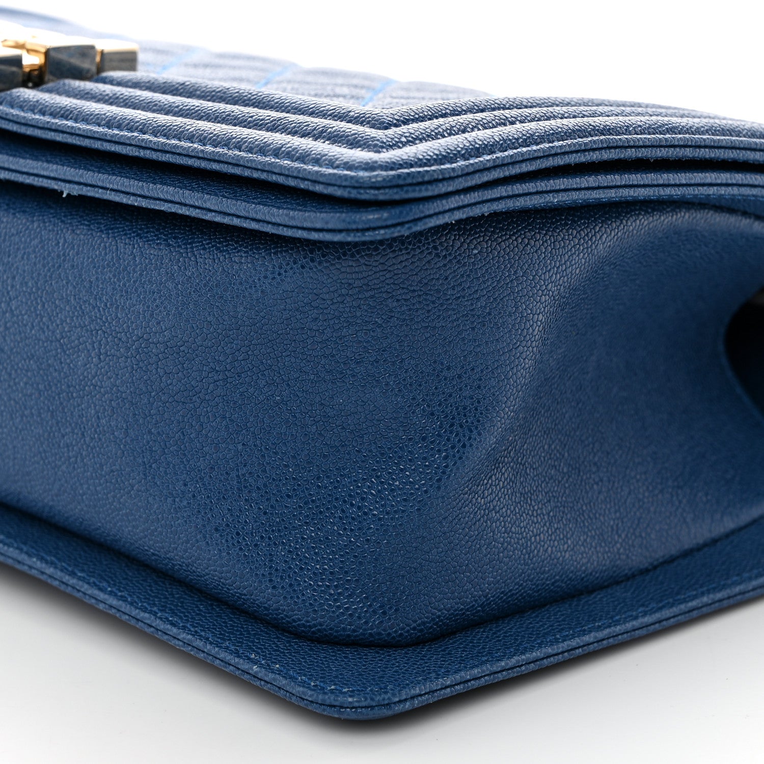 Caviar Quilted Medium Boy Flap Blue