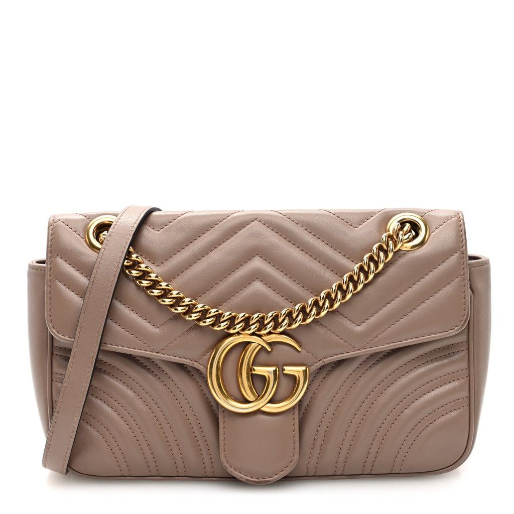 Calfskin Matelasse Small GG Marmont Shoulder Bag Porcelain Rose