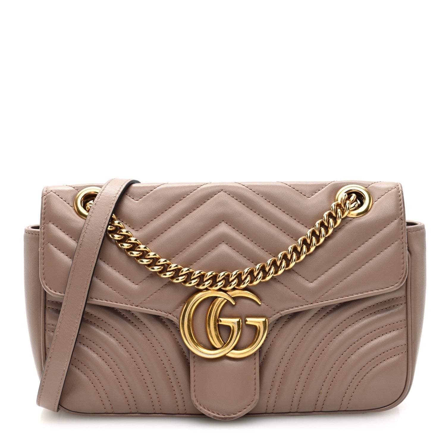 Calfskin Matelasse Small GG Marmont Shoulder Bag Porcelain Rose