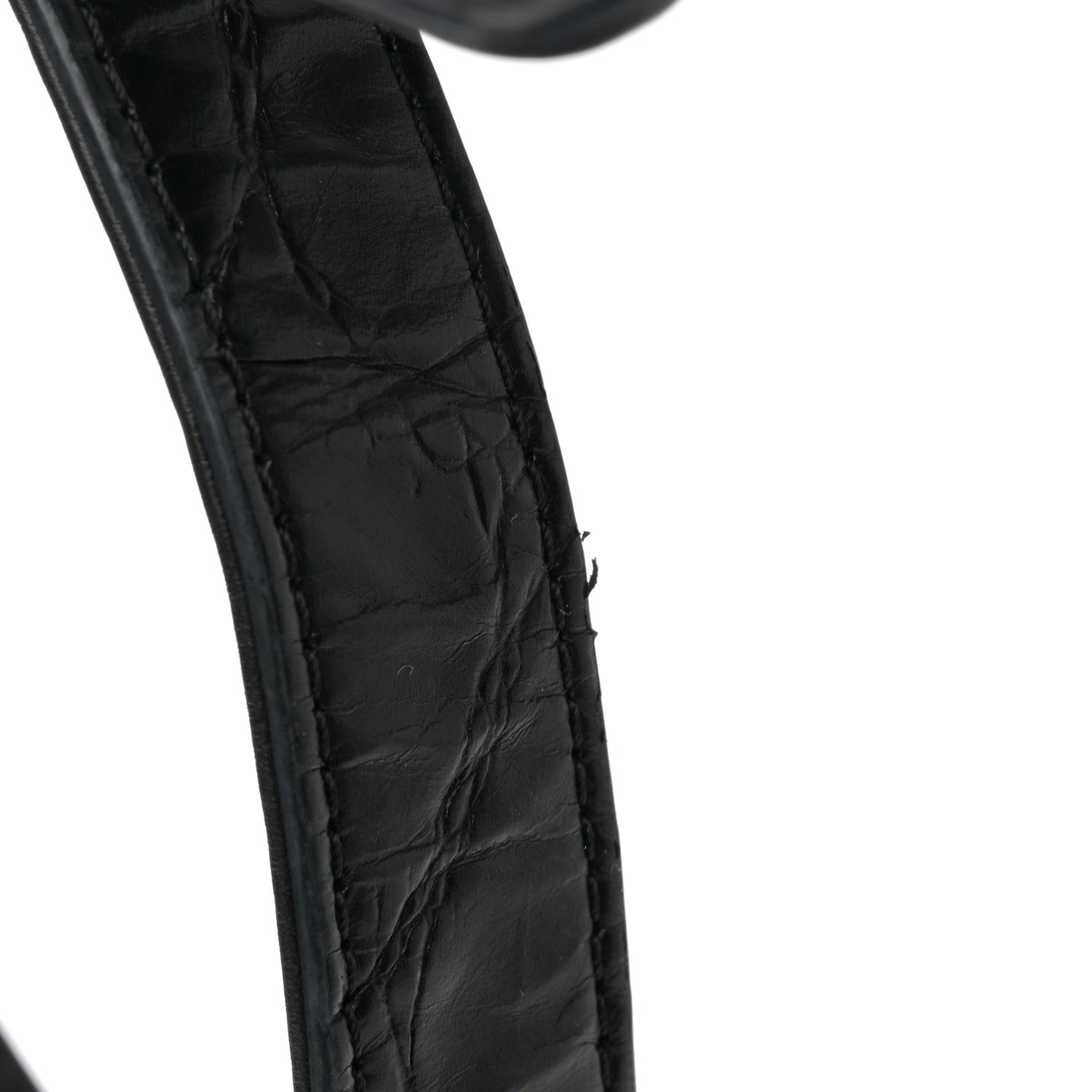 Calfskin Crocodile Embossed Graffiti Cocodile Medium Boy Flap Black Gold