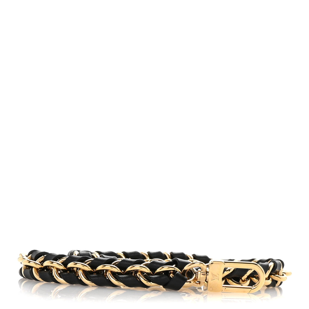 Calfskin Multi Pochette Chain Shoulder Strap Black Gold