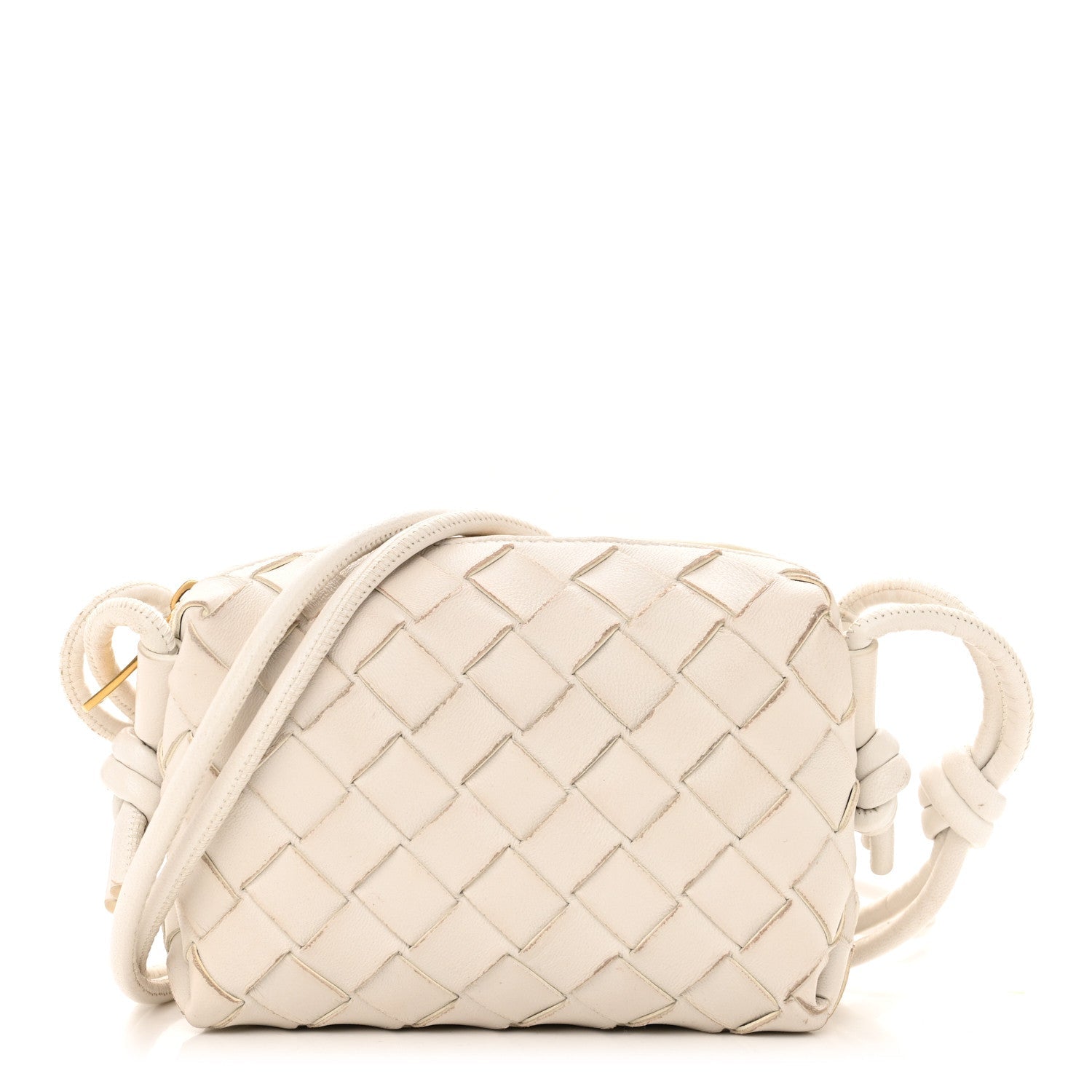 Nappa Intrecciato Candy Loop Camera Bag White