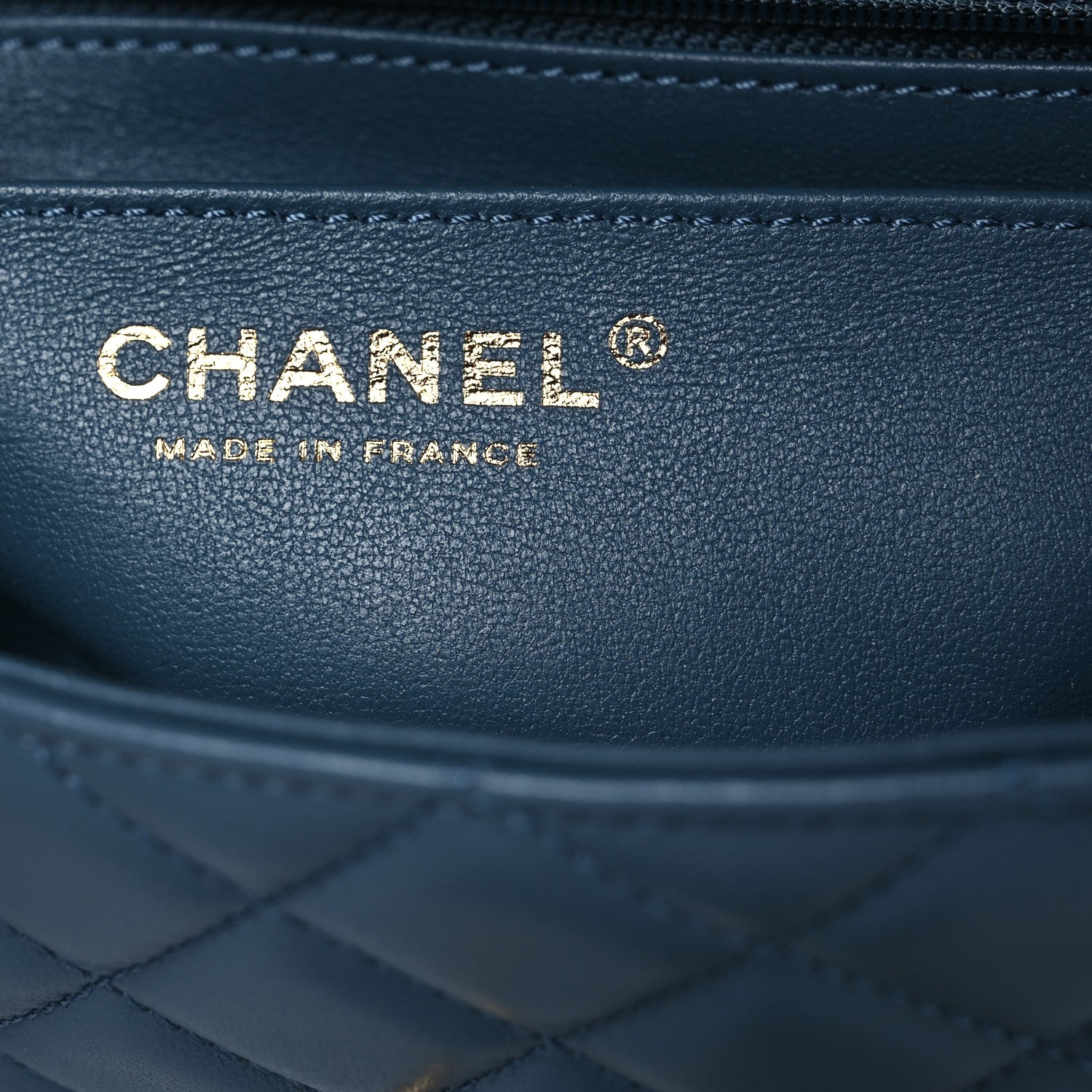 Lambskin Quilted Mini Metal Top Handle Rectangular Flap Blue