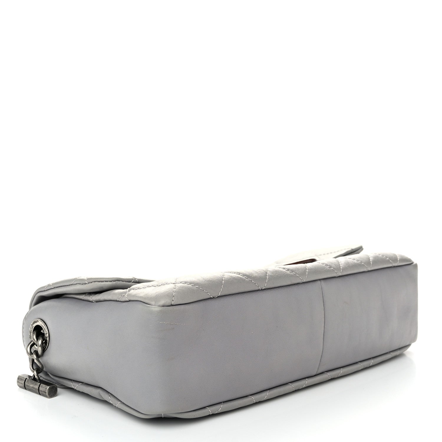 Calfskin Large Country Chic Flap Grey