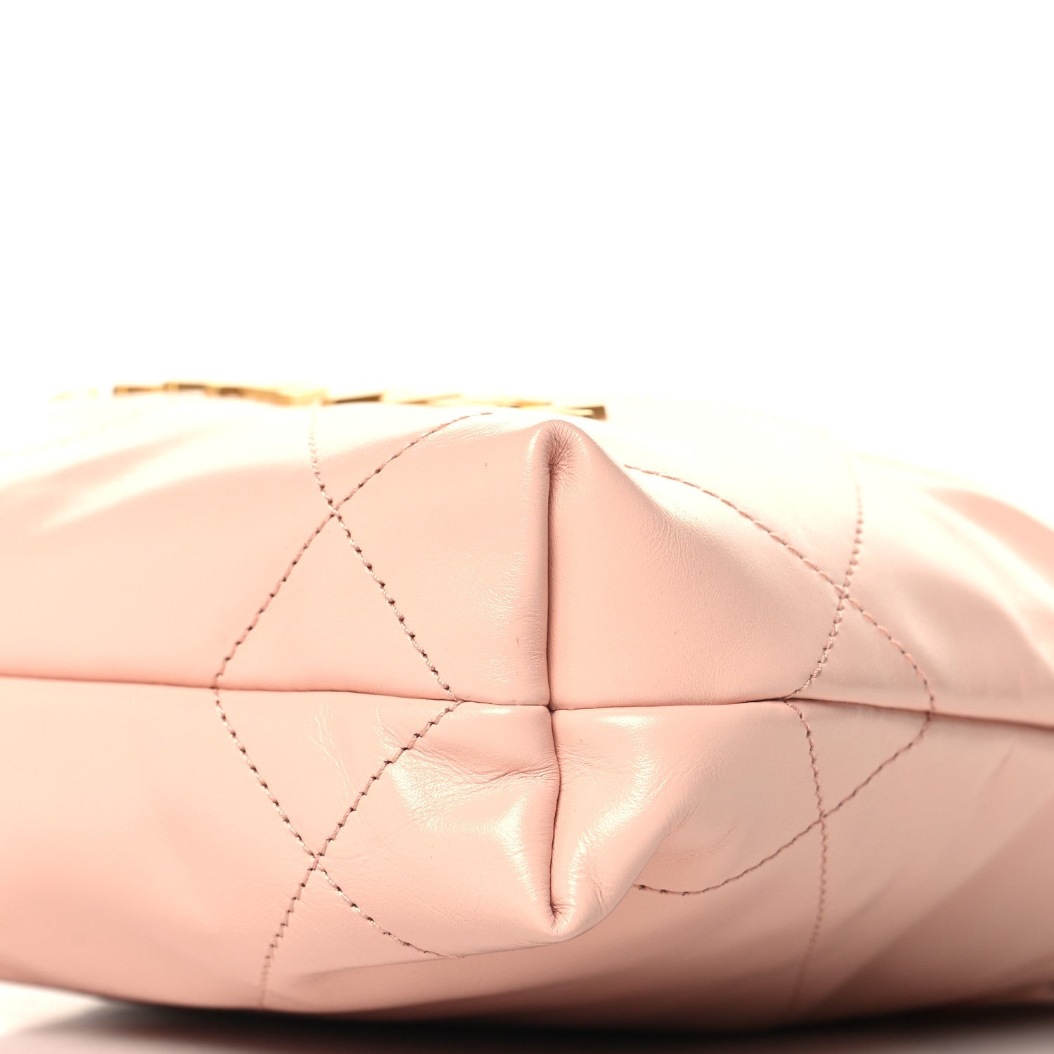 Shiny Calfskin Quilted Mini Chanel 22 Light Pink