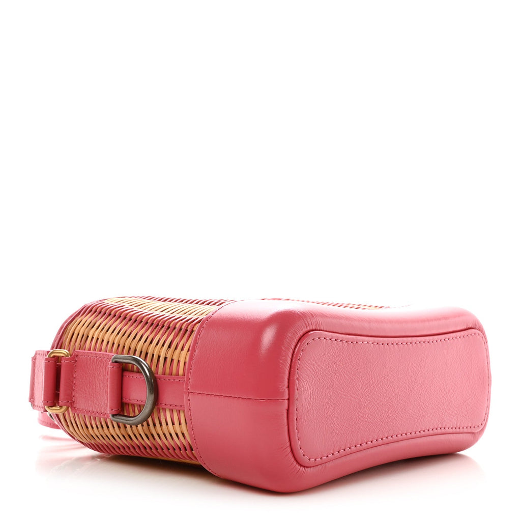 Rattan Calfskin Small Gabrielle Hobo Beige Pink