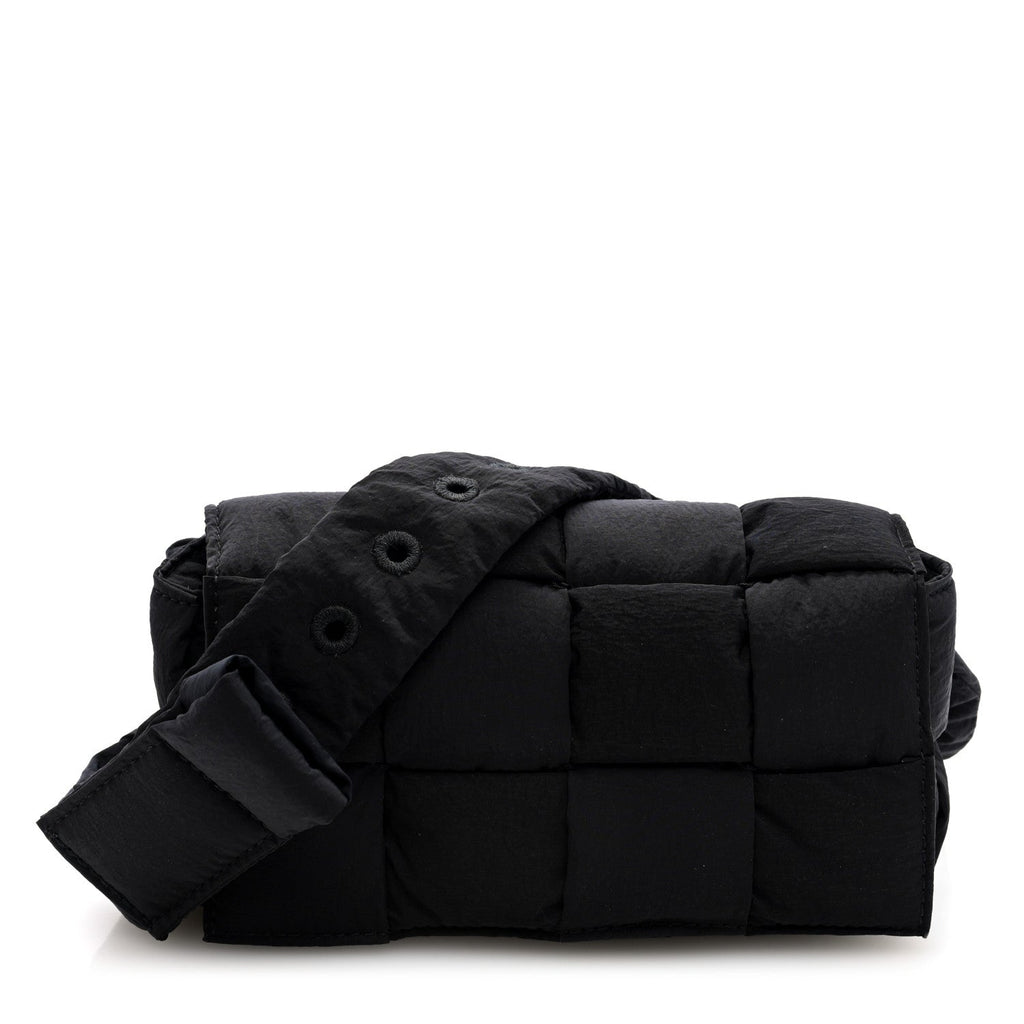 Nylon Intrecciato Padded Tech Mini Cassette Belt Bag Black