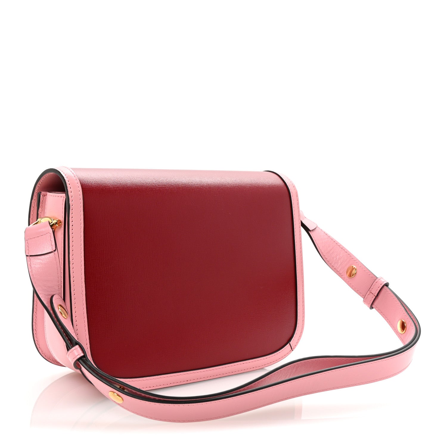 Azalea Calfskin Horsebit 1955 Shoulder Bag New Cherry Red Wild Rose