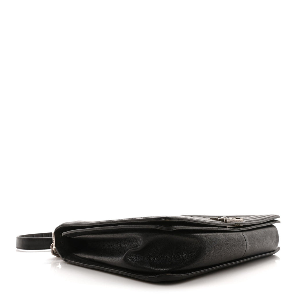 Caviar Quilted Large Boy Flap Black