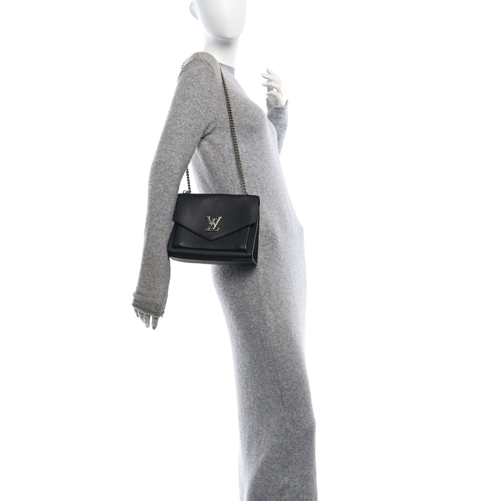 Soft Calfskin My Lockme Chain Bag BB Black