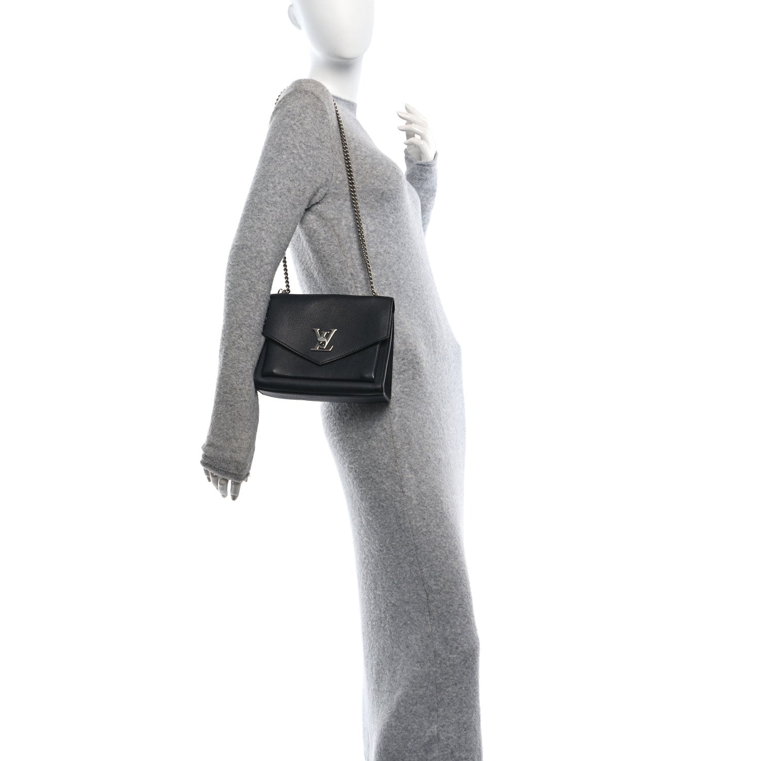 Soft Calfskin My Lockme Chain Bag BB Black