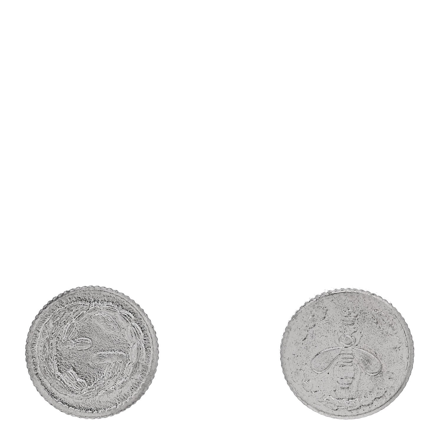 Sterling Silver Round Interlocking G Bee Stud Earrings