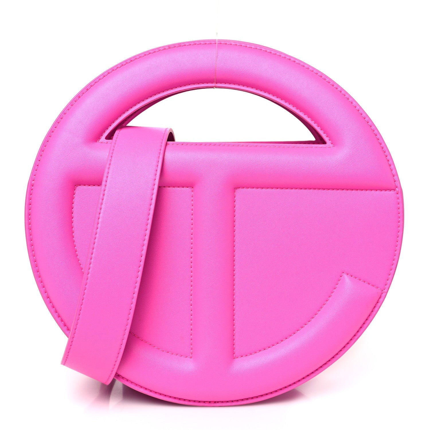 Vegan Leather Round Circle Bag Azalea