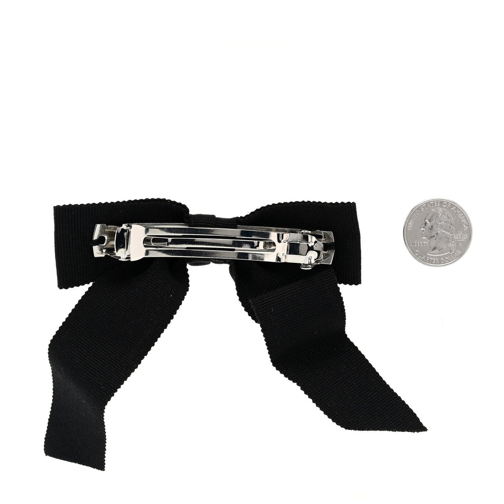 Grosgrain Bow CC Hair Clip Black
