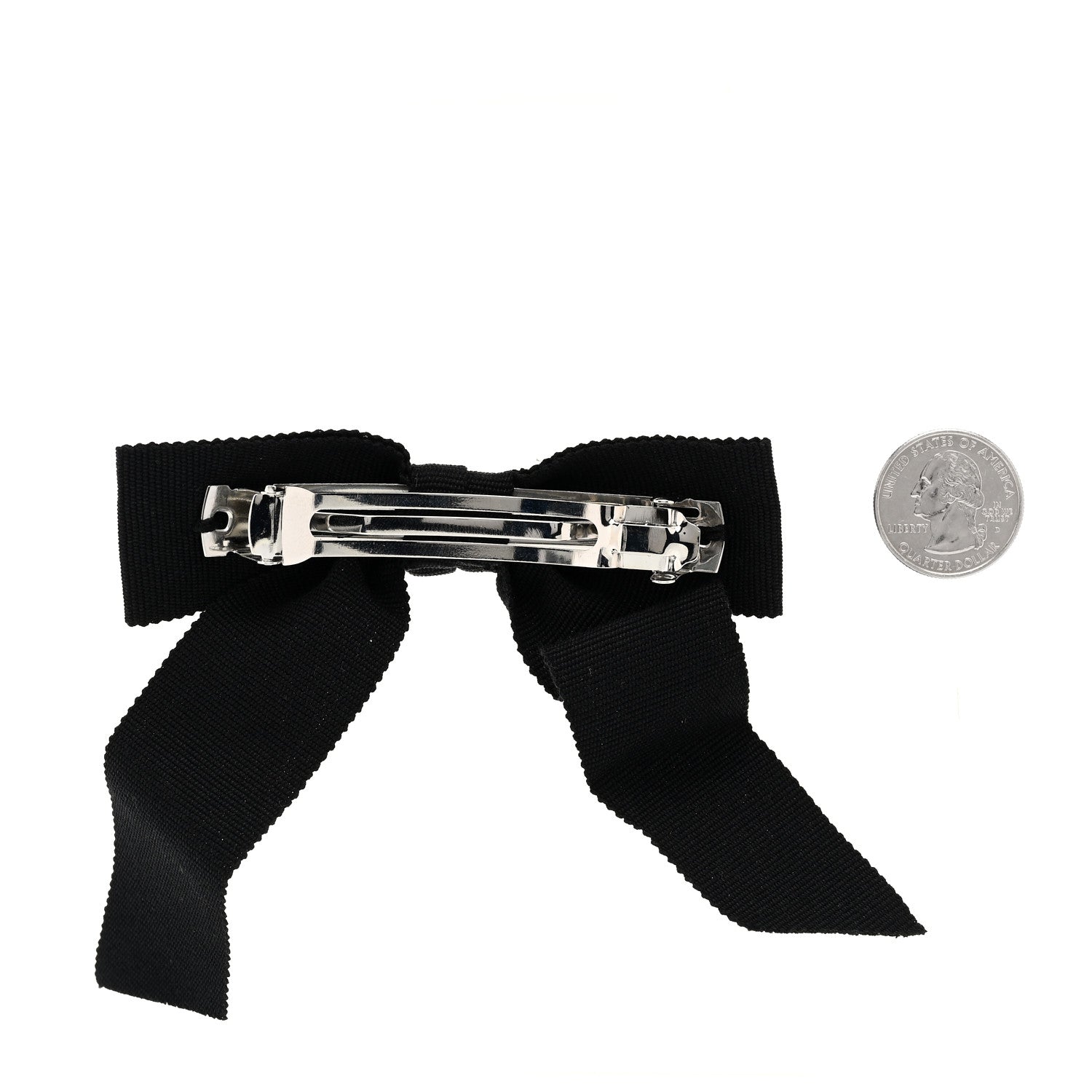 Grosgrain Bow CC Hair Clip Black