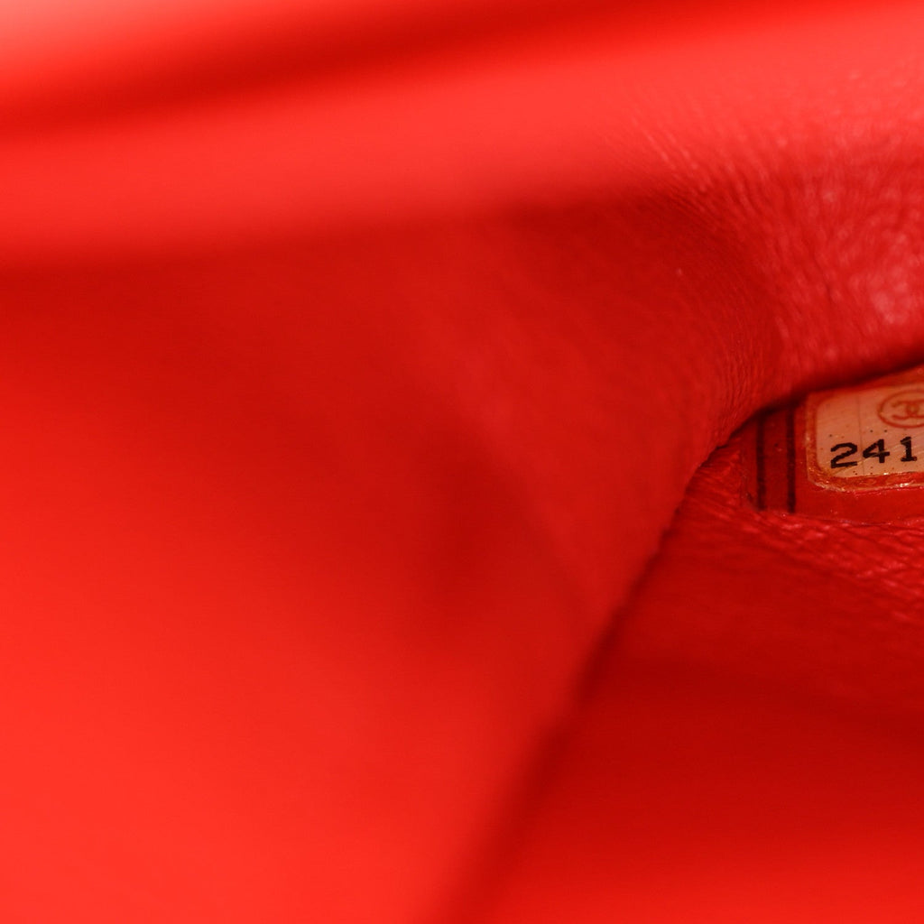 Lambskin Quilted Medium Double Flap Red