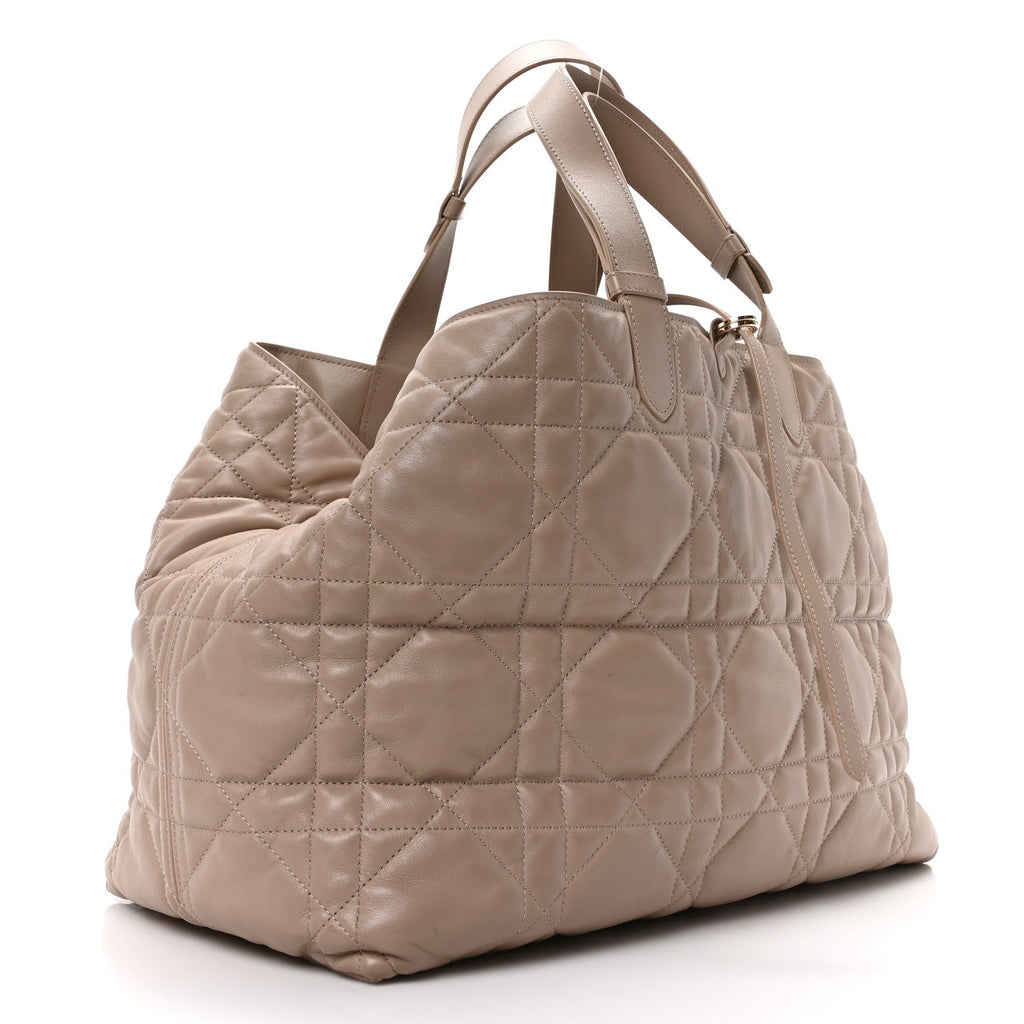 Calfskin Macrocannage Large Toujours Powder Beige