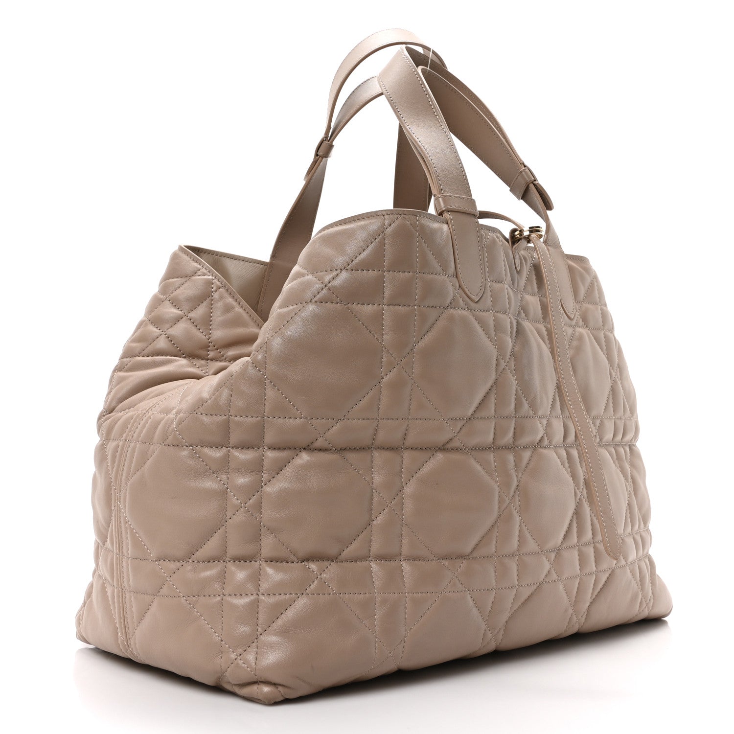 Calfskin Macrocannage Large Toujours Powder Beige