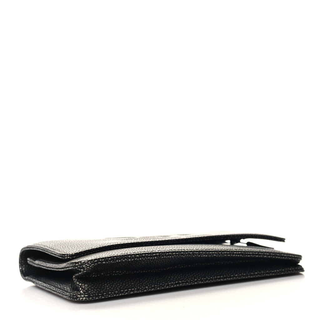 Metallic Caviar Timeless CC Wallet On Chain WOC Grey