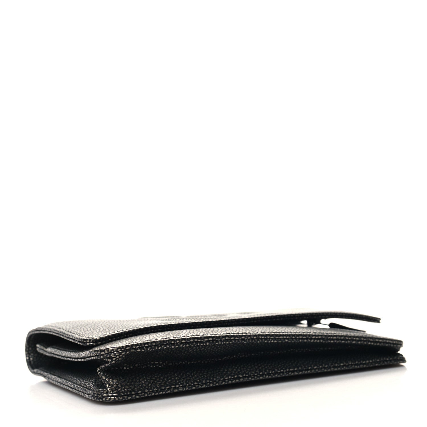Metallic Caviar Timeless CC Wallet On Chain WOC Grey