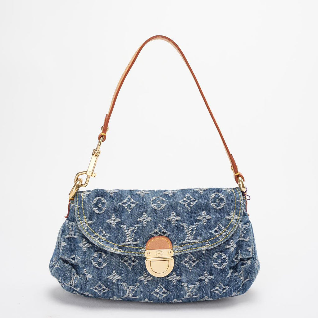 Louis Vuitton Pleaty Vintage Monogram Mini Denim Handbag
