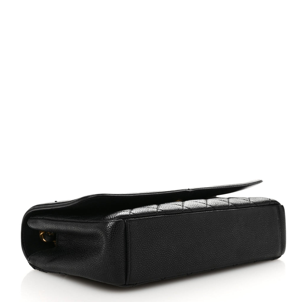 Caviar Quilted Medium CC Filigree Flap Black