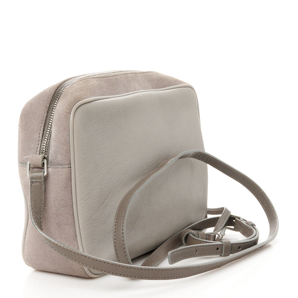 Lambskin Suede Monogram Small Lou Camera Bag  Fog