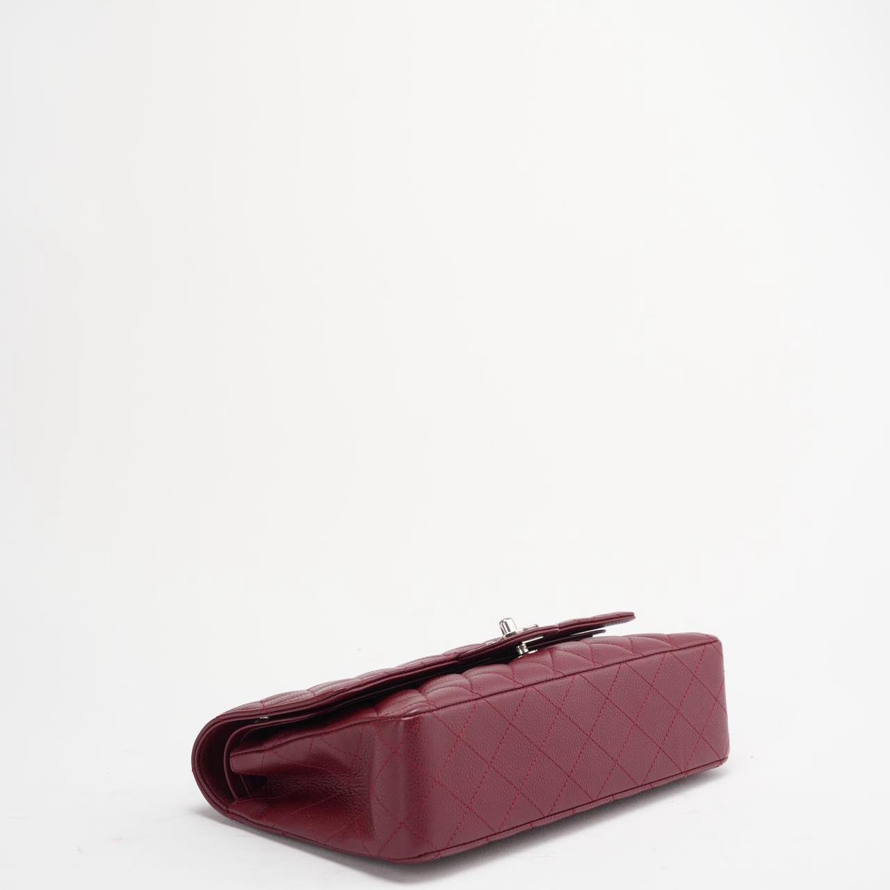 Chanel Burgundy Medium Classic Double Flap Caviar