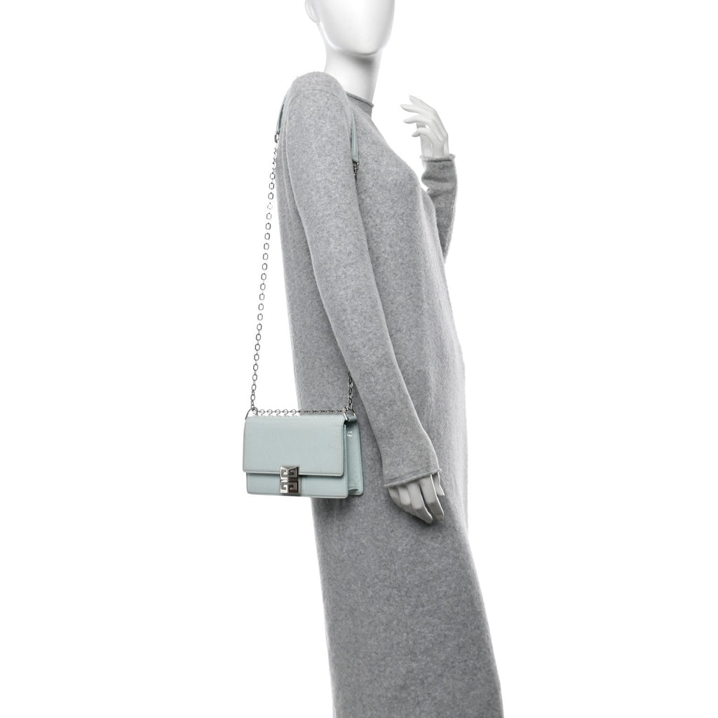 Patent Textured Goatskin Small 4G Crossbody Sky Blue