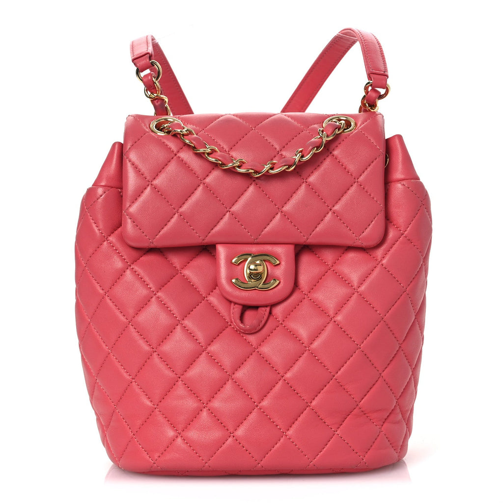 Lambskin Quilted Mini Urban Spirit Backpack Pink