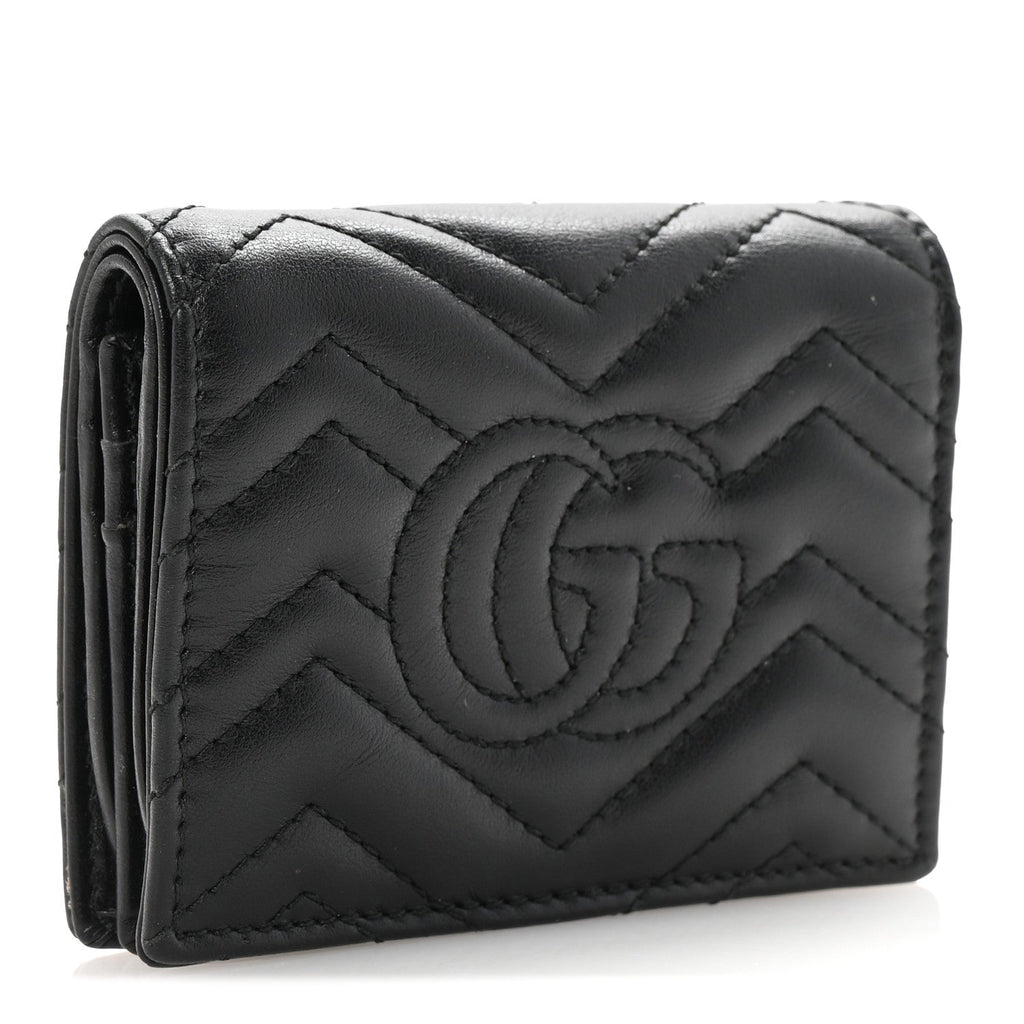 Calfskin Matelasse GG Marmont  Case Wallet Black
