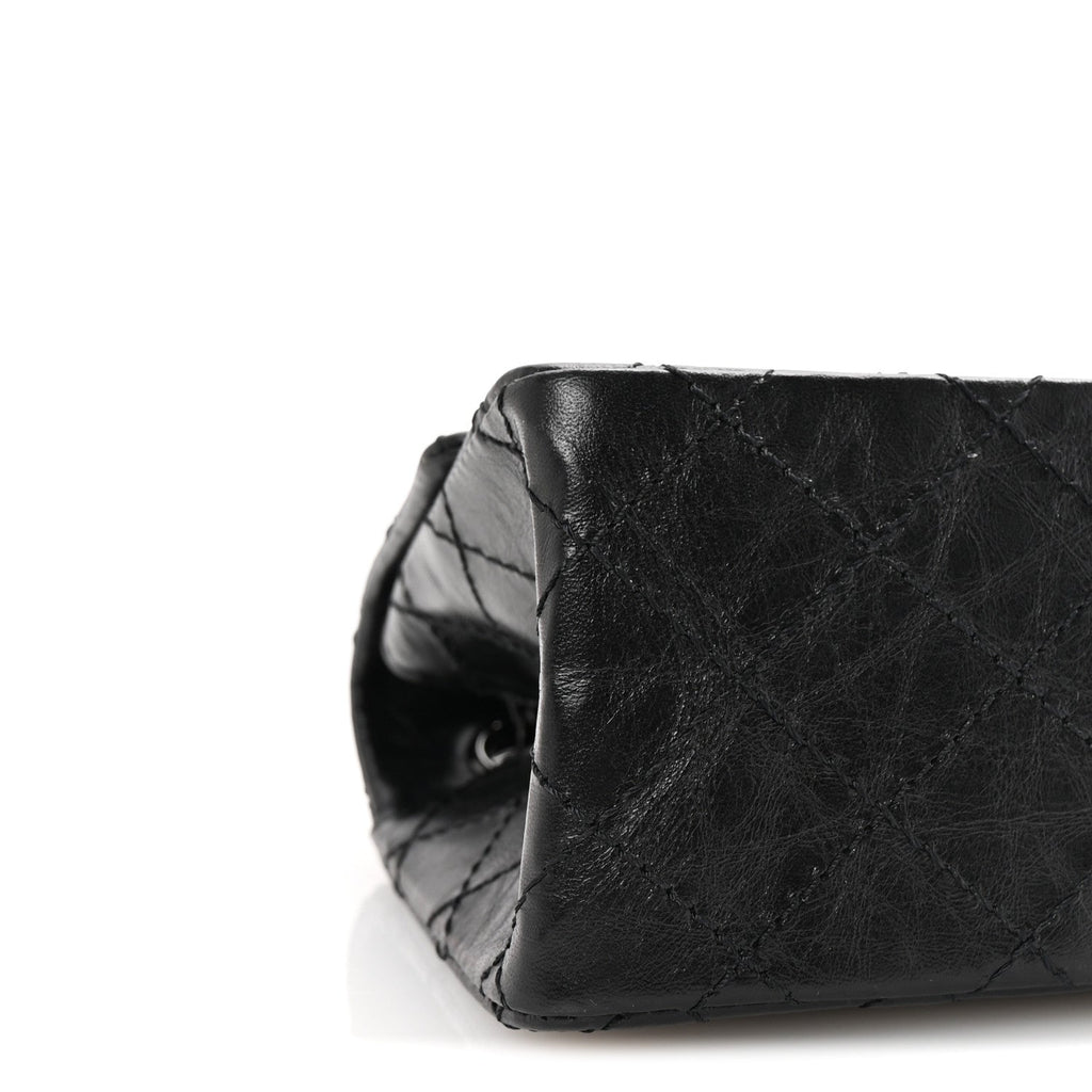 Aged Calfskin Quilted 2.55 Reissue Mini Flap So Black