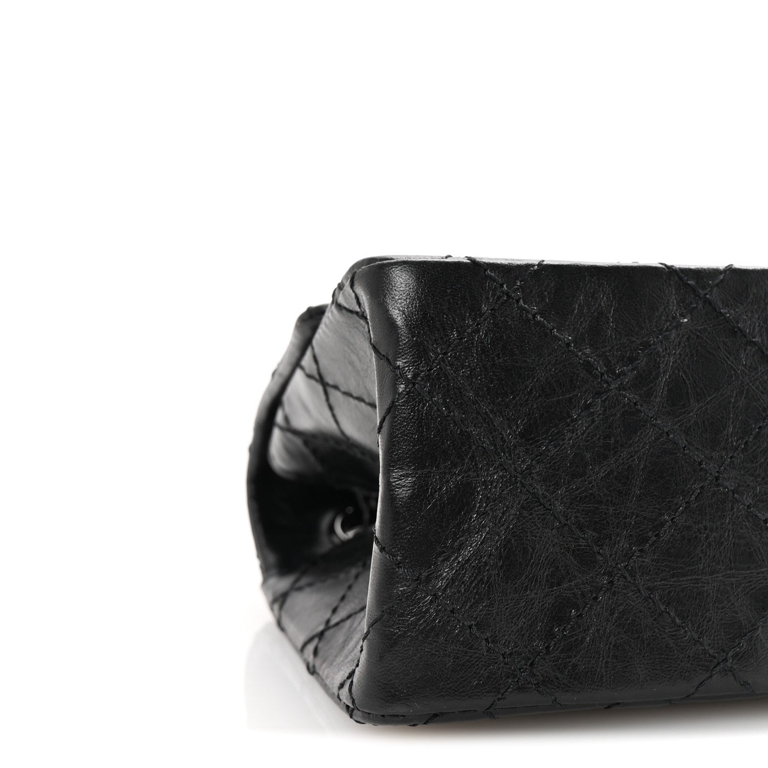 Aged Calfskin Quilted 2.55 Reissue Mini Flap So Black