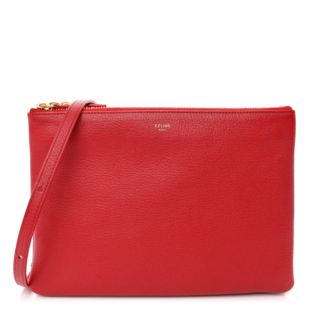 Lambskin Large Trio Crossbody Bag Red