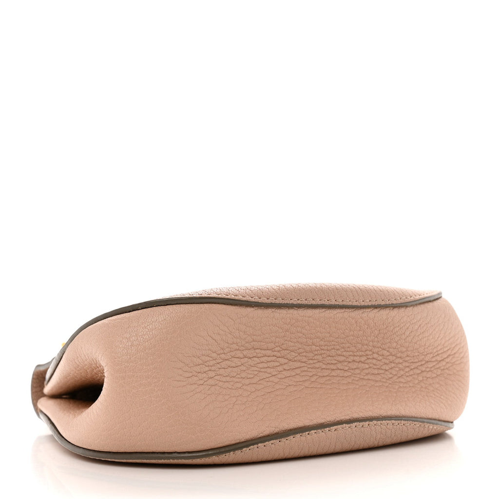 Grained Lambskin Mini Drew Shoulder Bag Cement Pink