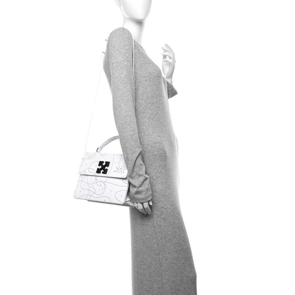 Calfskin Jitney 2.8 Puzzle Shoulder Bag White Black