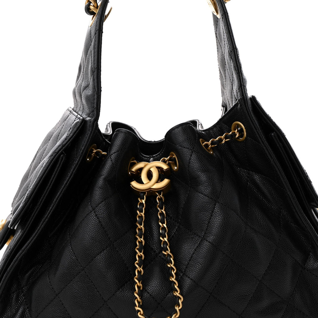 Caviar Quilted Small Chanel 25 Handbag Black