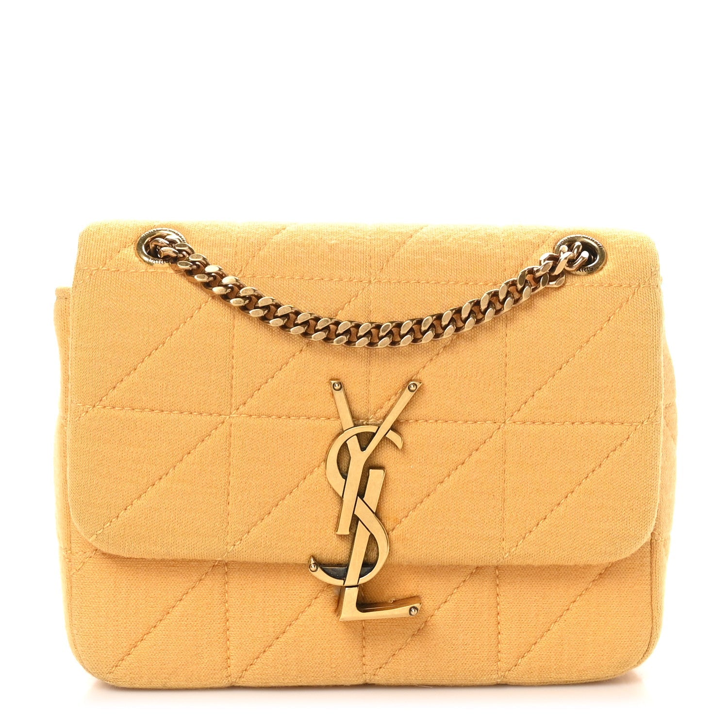 Jersey Wool Patchwork Monogram Mini Jamie Baguette Saffron