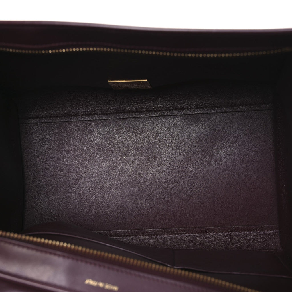 Satin Baby Grained Calfskin Small Tri-Color Trapeze Carmin