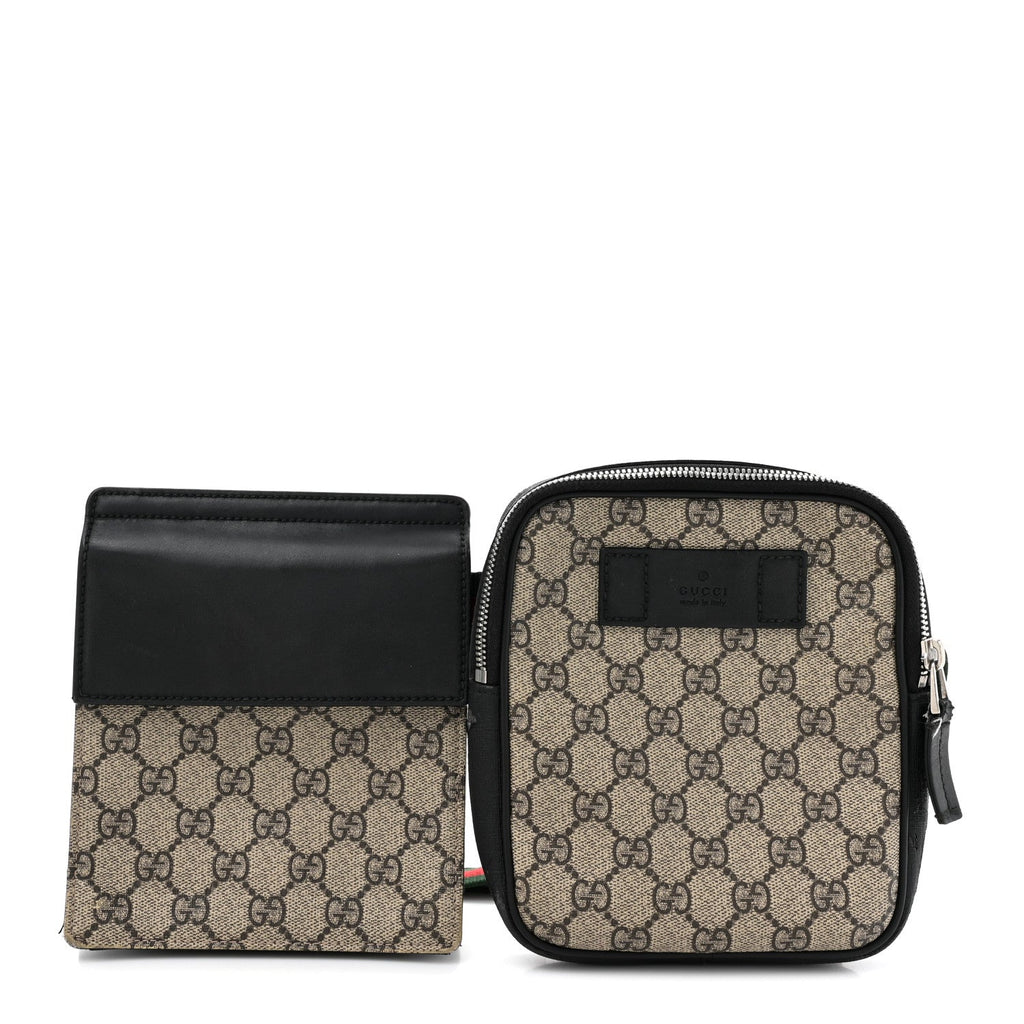 GG Supreme Monogram Web Belt Bag Black